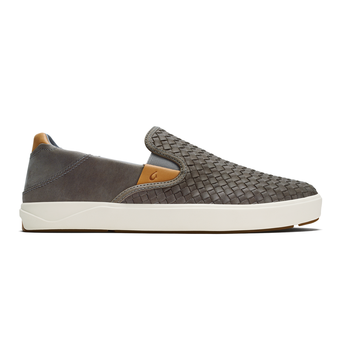 OluKai Hot Sale | Lae‘ahi Lauhala Men's Leather Slip-On Sneakers - Ash