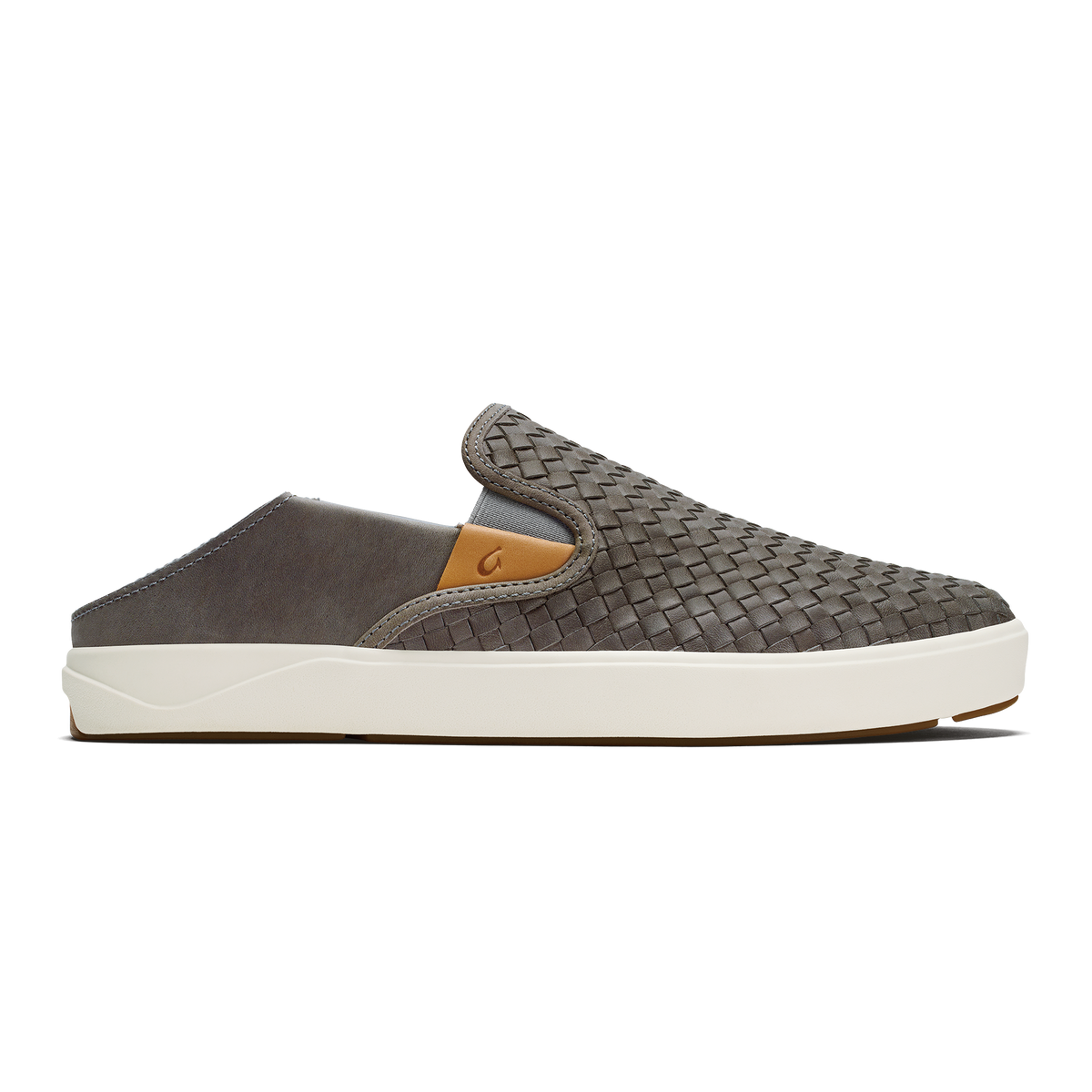 OluKai Hot Sale | Lae‘ahi Lauhala Men's Leather Slip-On Sneakers - Ash