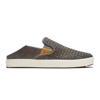OluKai Hot Sale | Lae‘ahi Lauhala Men's Leather Slip-On Sneakers - Ash