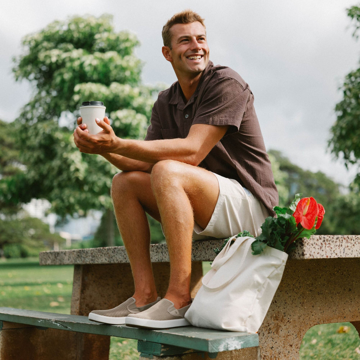 OluKai Special Offer | Lae‘ahi Men's Slip-On Sneakers - Clay