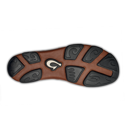 OluKai Popular | Moloā Men's Leather Slip On Shoes - Black / Toffee