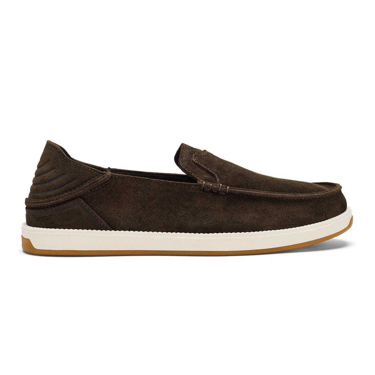 OluKai Quality | Kākaha Nia Men‘s Suede Slip-On Shoes - Dark Wood