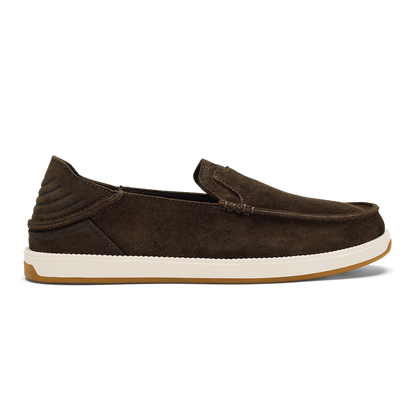 OluKai Quality | Kākaha Nia Men‘s Suede Slip-On Shoes - Dark Wood
