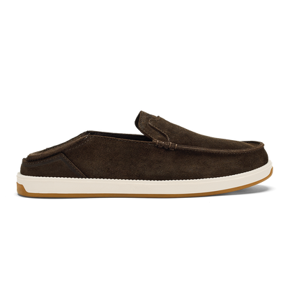 OluKai Quality | Kākaha Nia Men‘s Suede Slip-On Shoes - Dark Wood