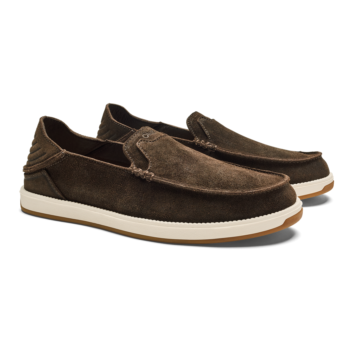 OluKai Quality | Kākaha Nia Men‘s Suede Slip-On Shoes - Dark Wood