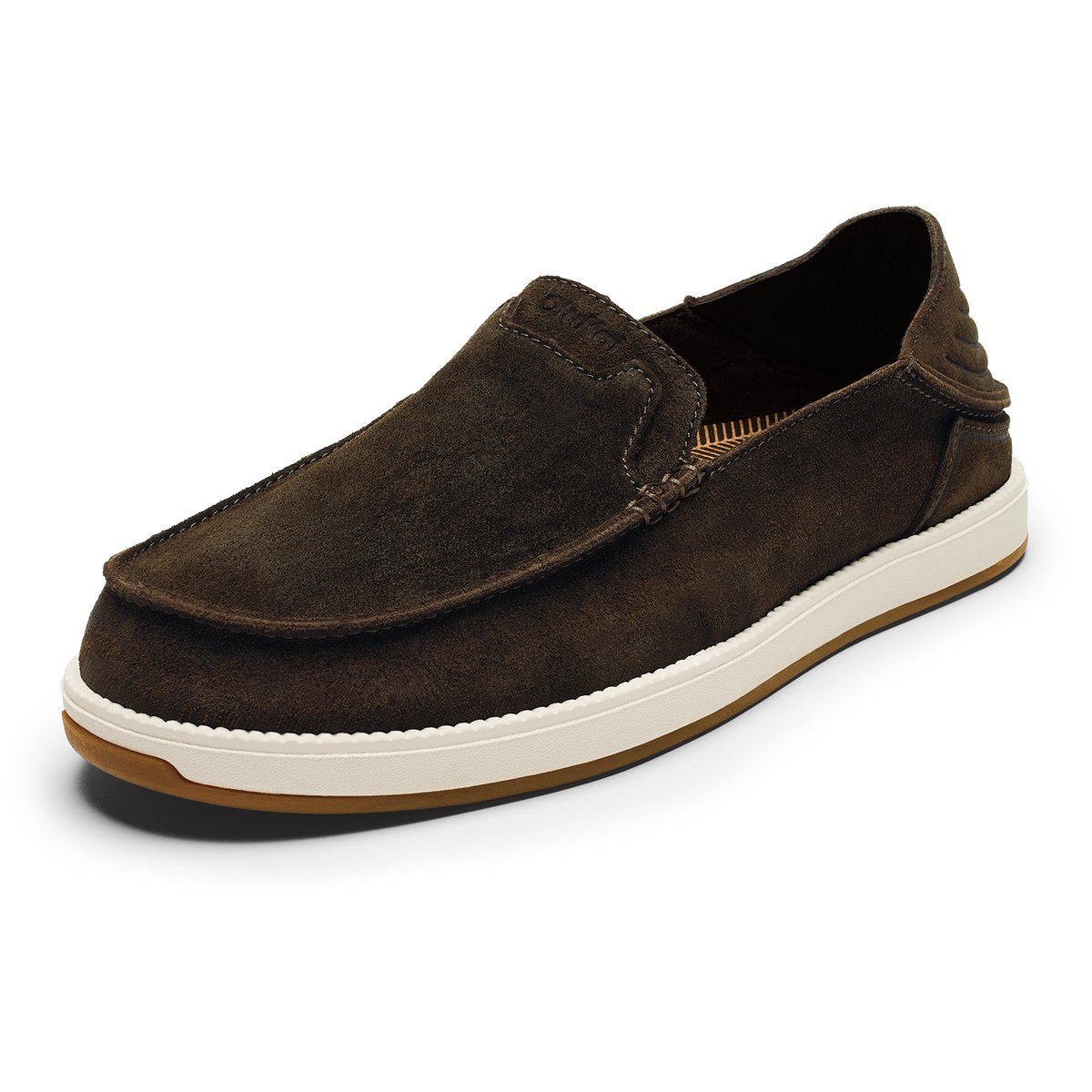 OluKai Quality | Kākaha Nia Men‘s Suede Slip-On Shoes - Dark Wood