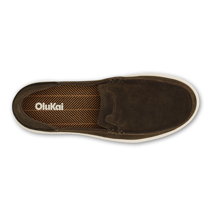 OluKai Quality | Kākaha Nia Men‘s Suede Slip-On Shoes - Dark Wood