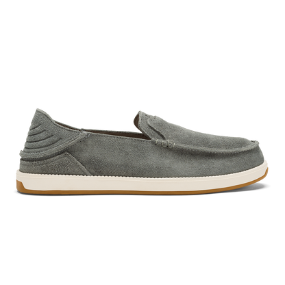 OluKai Great Value | Kākaha Nia Men‘s Suede Slip-On Shoes - Ash