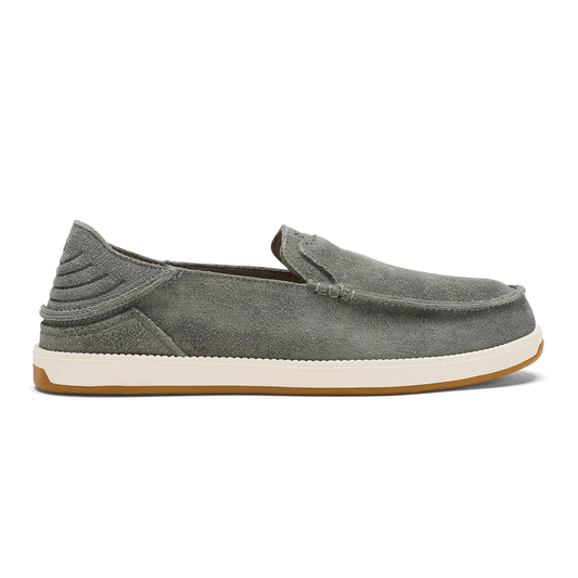 OluKai Great Value | Kākaha Nia Men‘s Suede Slip-On Shoes - Ash