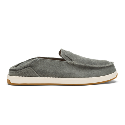 OluKai Great Value | Kākaha Nia Men‘s Suede Slip-On Shoes - Ash