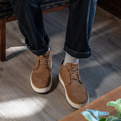 OluKai Deals | Papakū 'Ili Men’s Waterproof Leather Boots- Tan