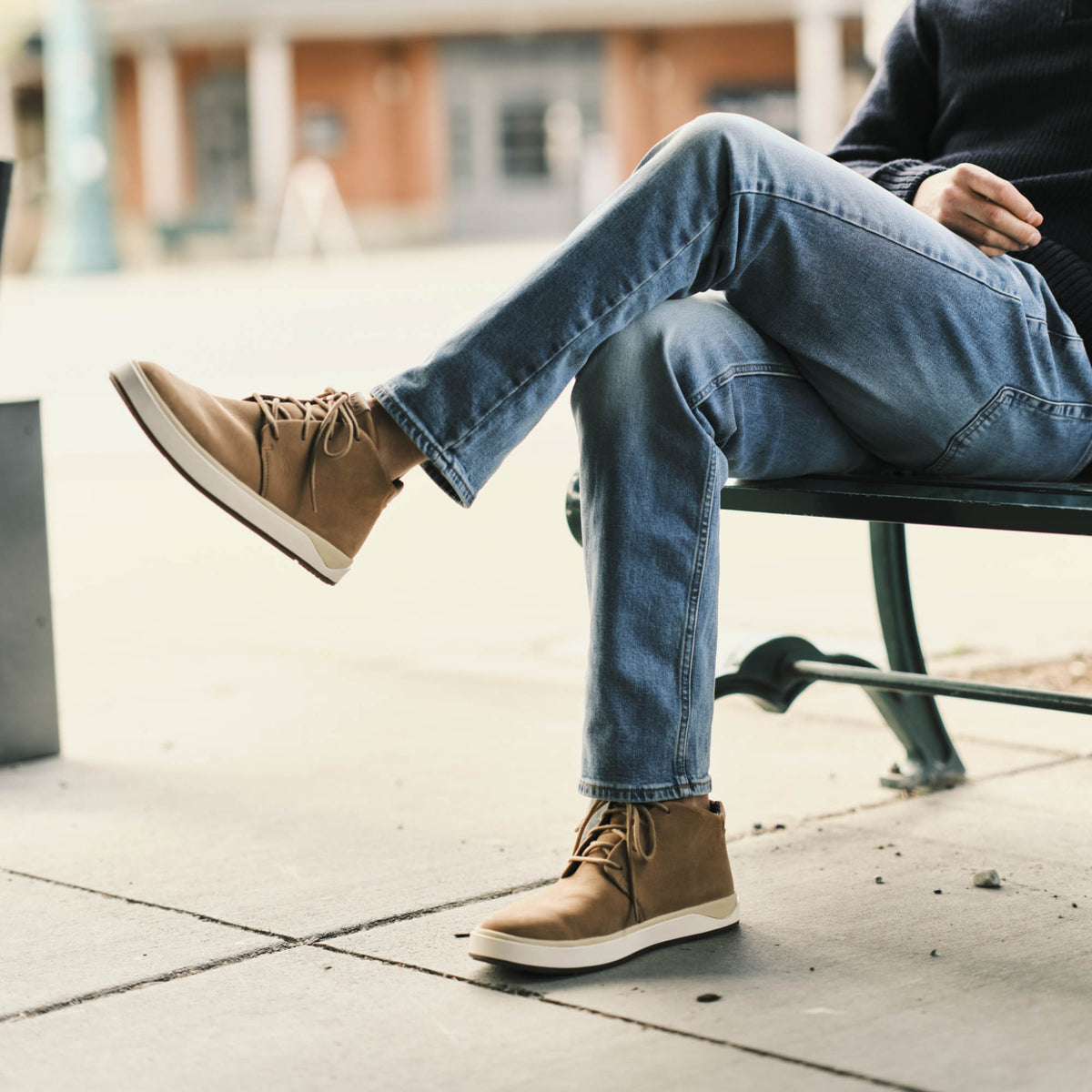 OluKai Deals | Papakū 'Ili Men’s Waterproof Leather Boots- Tan