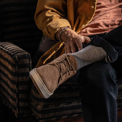 OluKai Deals | Papakū 'Ili Men’s Waterproof Leather Boots- Tan