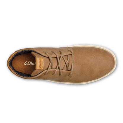 OluKai Deals | Papakū 'Ili Men’s Waterproof Leather Boots- Tan