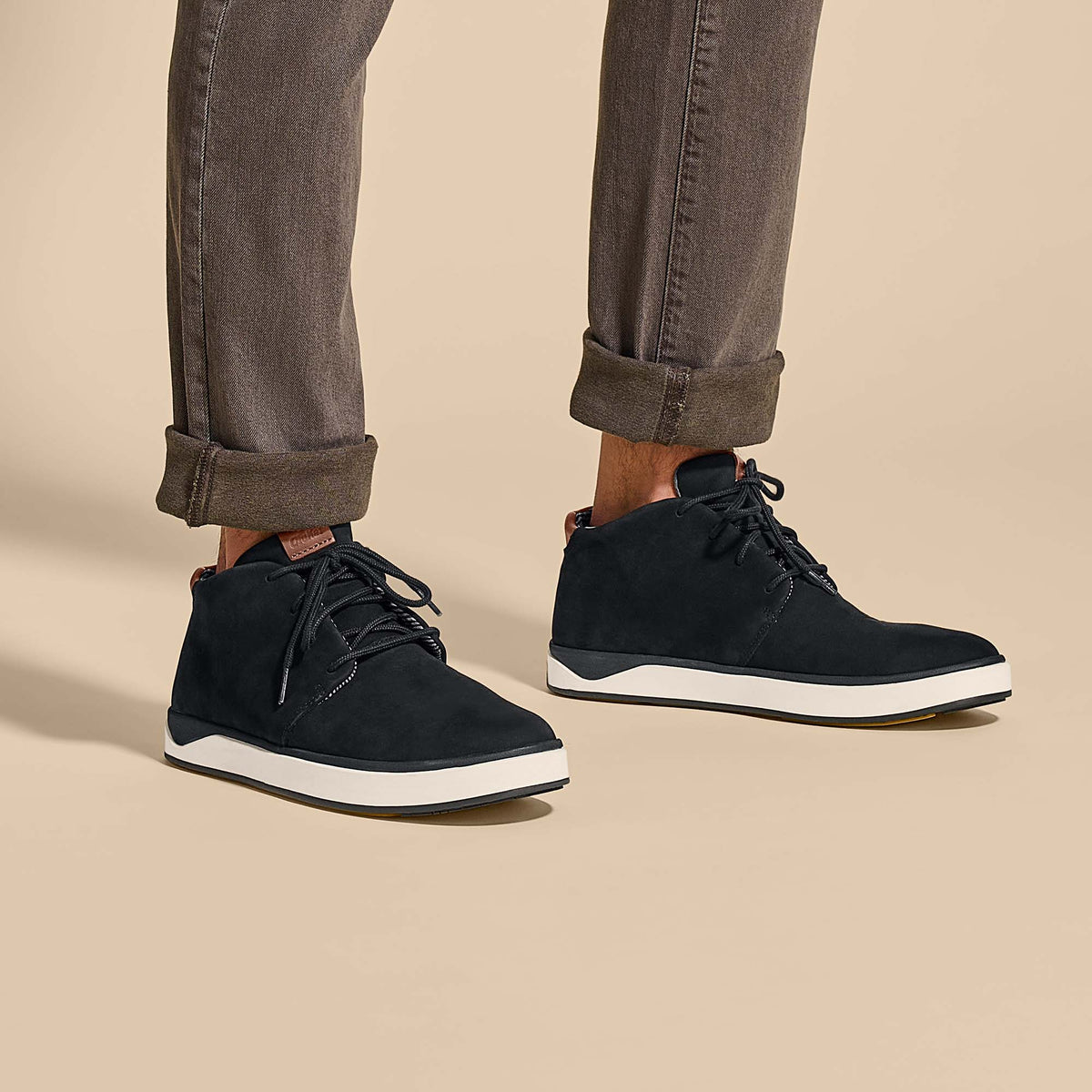 OluKai Special Offer | Papakū 'Ili Men’s Waterproof Leather Boots- Black