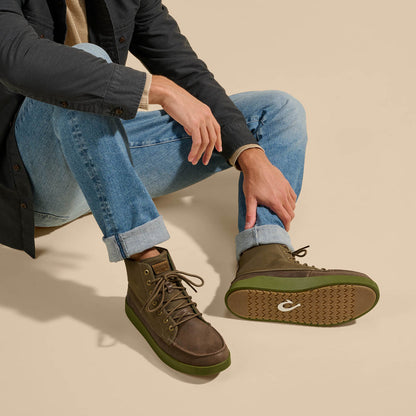 OluKai Customer Favorite | Mōlina Men’s Waterproof Leather Boots - Mustang Hanu
