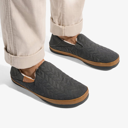 OluKai Hot Sale | Hanohano Men’s Waxed Canvas Slippers - Dark Shadow