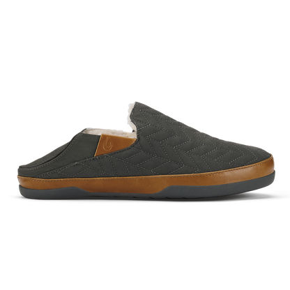 OluKai Hot Sale | Hanohano Men’s Waxed Canvas Slippers - Dark Shadow