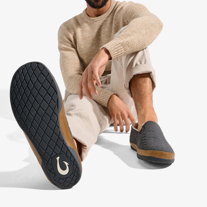 OluKai Hot Sale | Hanohano Men’s Waxed Canvas Slippers - Dark Shadow