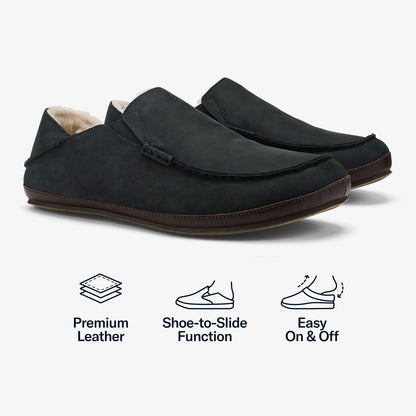 OluKai Premium | Moloā Slipper - Black / Dk Java