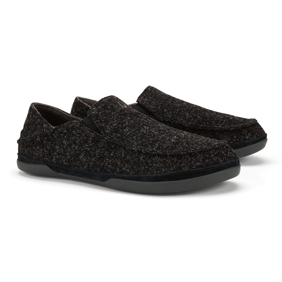 OluKai Hot Sale | Moloā Hulu Men’s Wool Slippers - Black