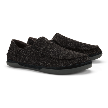 OluKai Hot Sale | Moloā Hulu Men’s Wool Slippers - Black