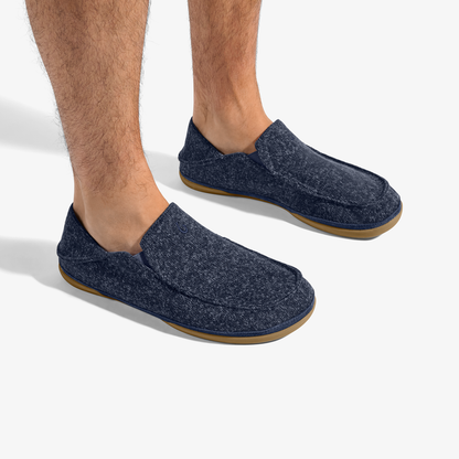 OluKai New | Moloā Hulu Men’s Wool Slippers - Trench Blue