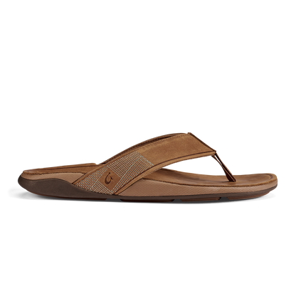 OluKai Exclusive | Tuahine Men's Waterproof Leather Beach Sandals - Toffee
