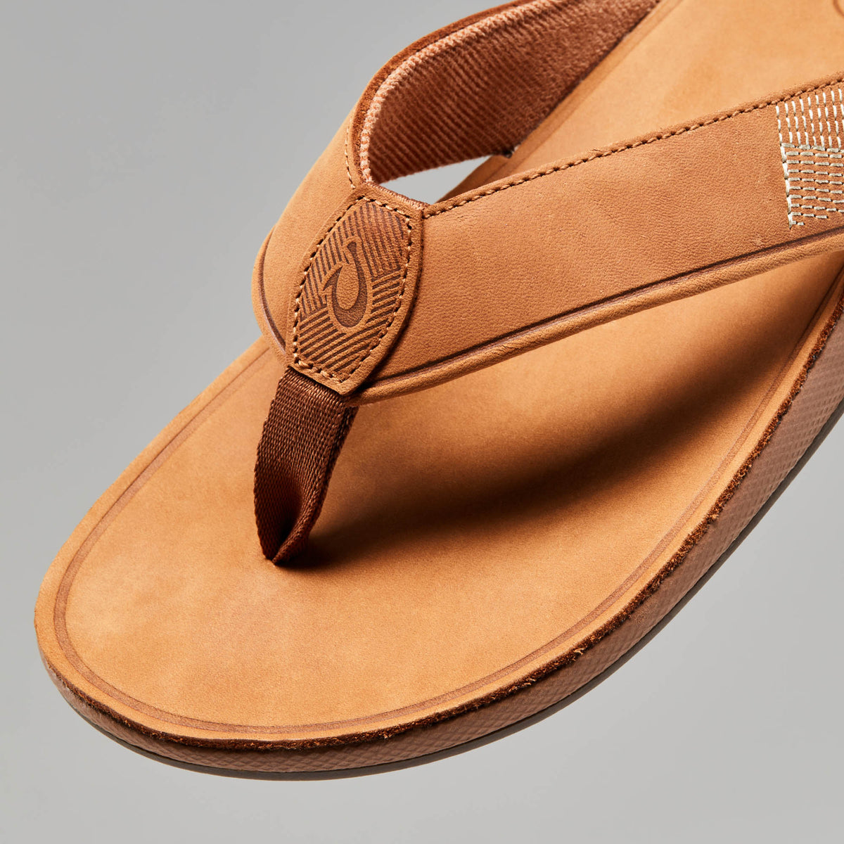 OluKai Exclusive | Tuahine Men's Waterproof Leather Beach Sandals - Toffee