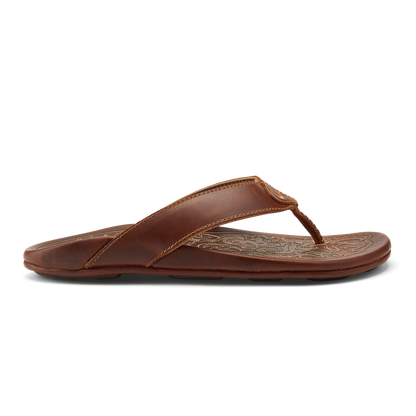 OluKai Hot Sale | Mekila Men's Full-Grain Leather Beach Sandals - Natural