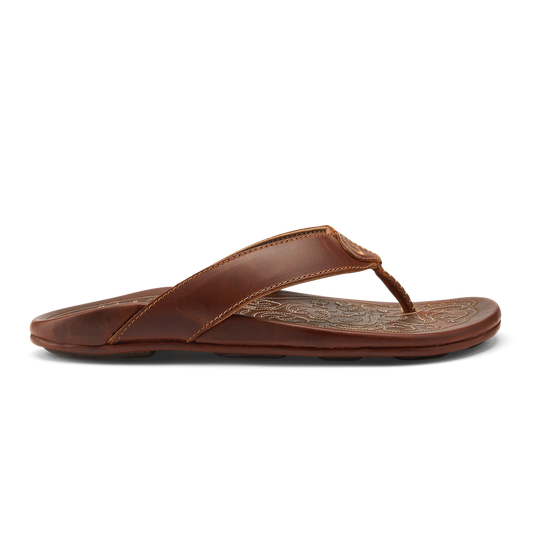 OluKai Hot Sale | Mekila Men's Full-Grain Leather Beach Sandals - Natural