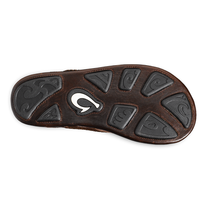 OluKai Signature | Mea Ola Men's Leather Beach Sandals - Dark Java