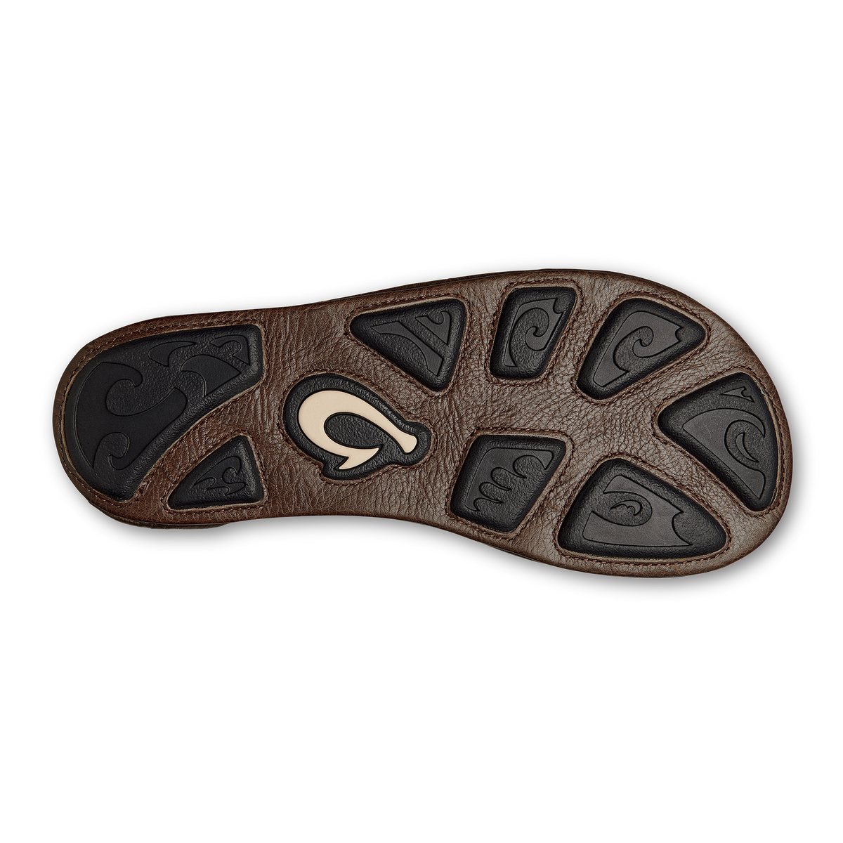 OluKai Popular | Hiapo - Rum / Dark Wood Men’s Leather Beach Sandals