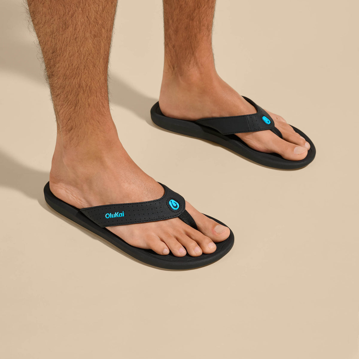 OluKai Discount | Ki‘i Men’s Water Ready Beach Sandals - Lava Rock / Bold Blue