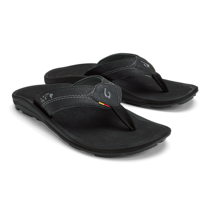 OluKai Smart Buy | Kīpī Men’s Comfortable Beach Sandals - Black