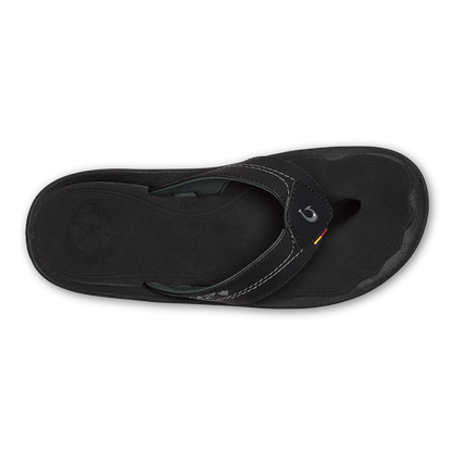 OluKai Smart Buy | Kīpī Men’s Comfortable Beach Sandals - Black