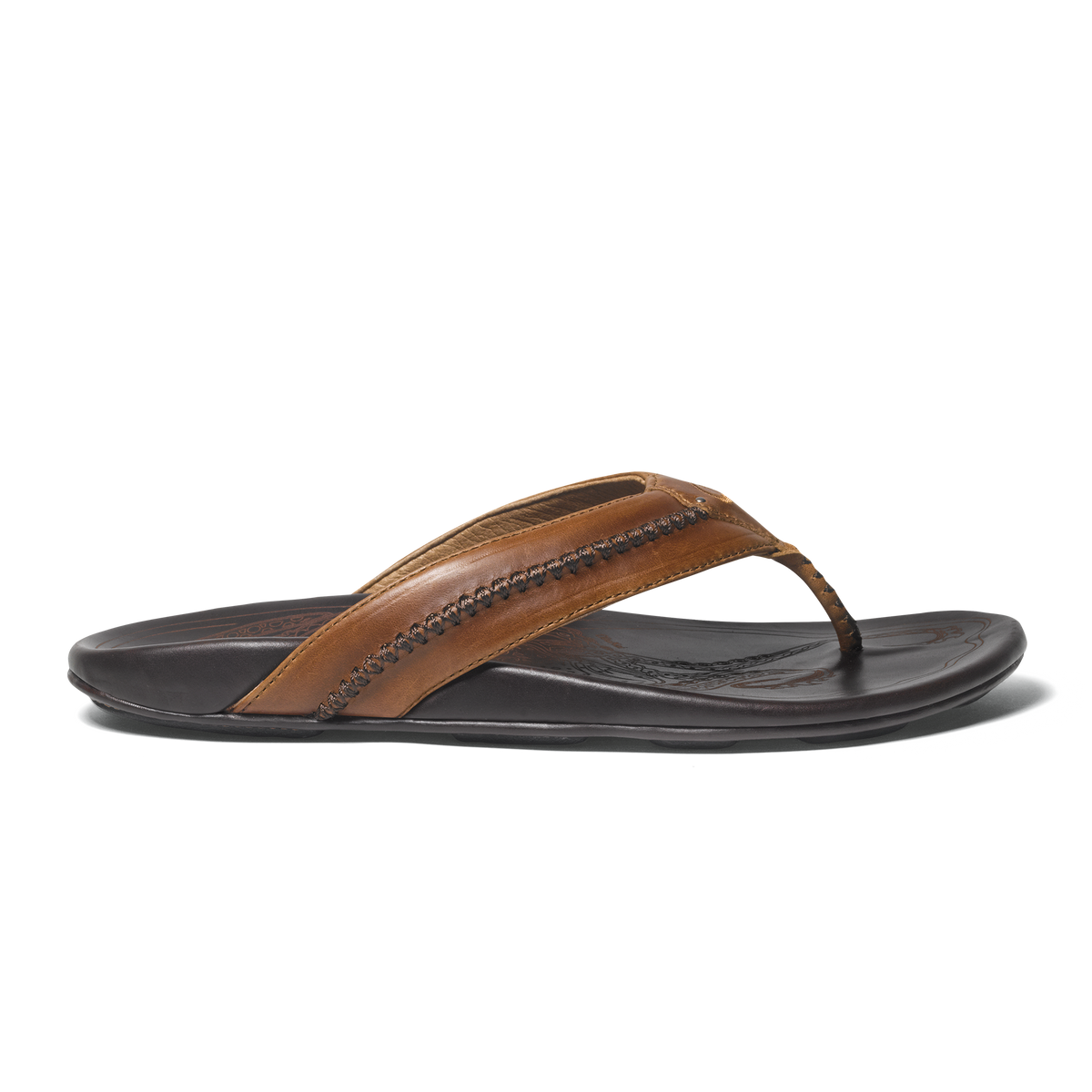 OluKai Deals | Mea Ola Men's Leather Sandals - Tan / Dark Java