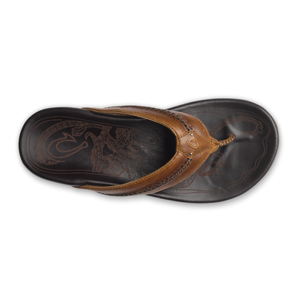 OluKai Deals | Mea Ola Men's Leather Sandals - Tan / Dark Java