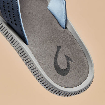 OluKai Featured | Ulele Men's Beach Sandals - Blue Depth / Charcoal