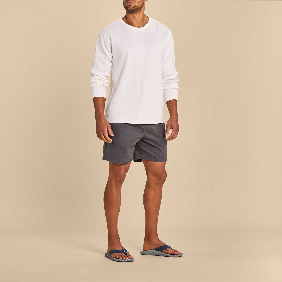 OluKai Featured | Ulele Men's Beach Sandals - Blue Depth / Charcoal