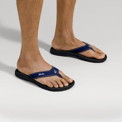 OluKai Latest | ‘Ohana Men's Beach Sandals - Navy / Onyx