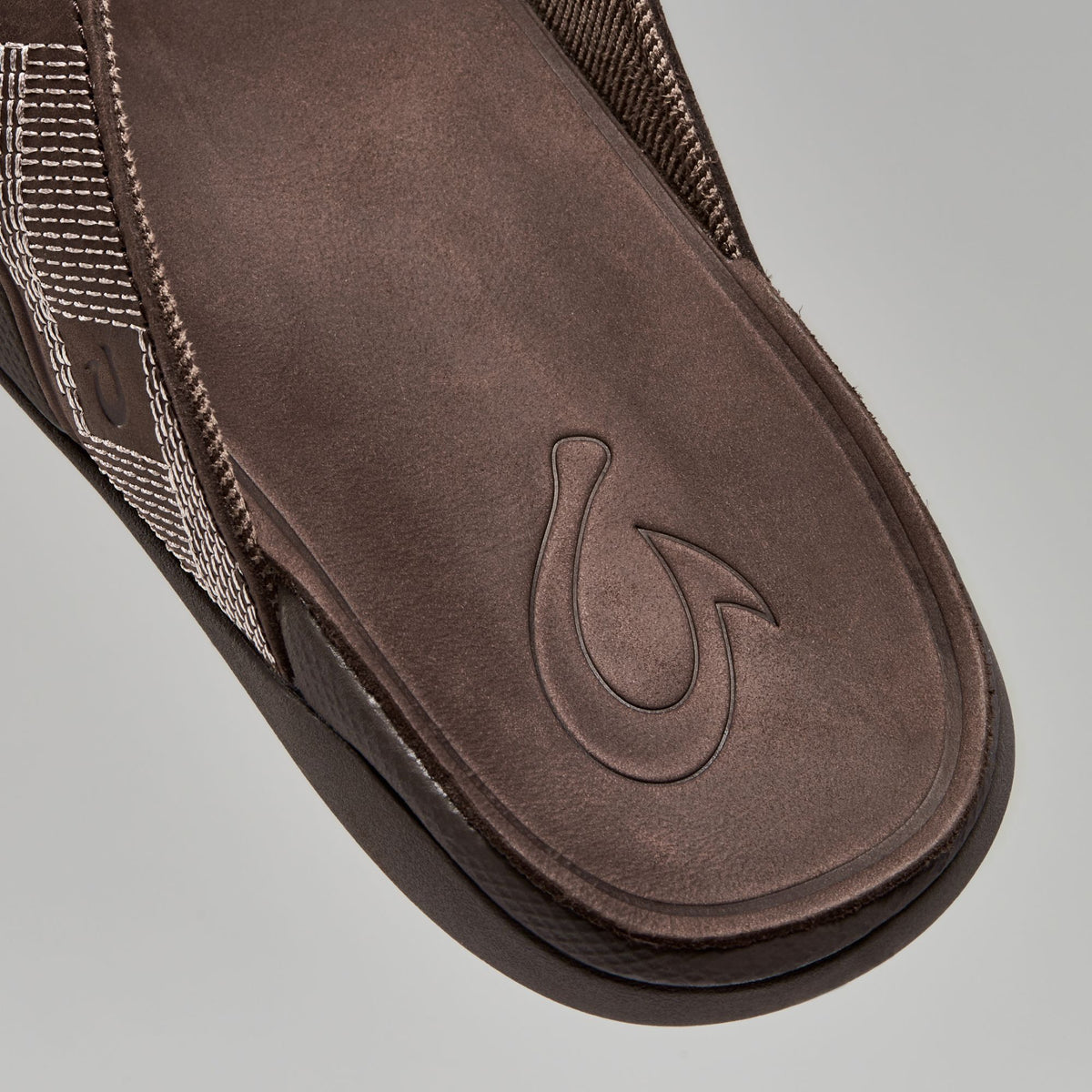 OluKai Premium | Tuahine Men's Waterproof Leather Beach Sandals - Dark Wood