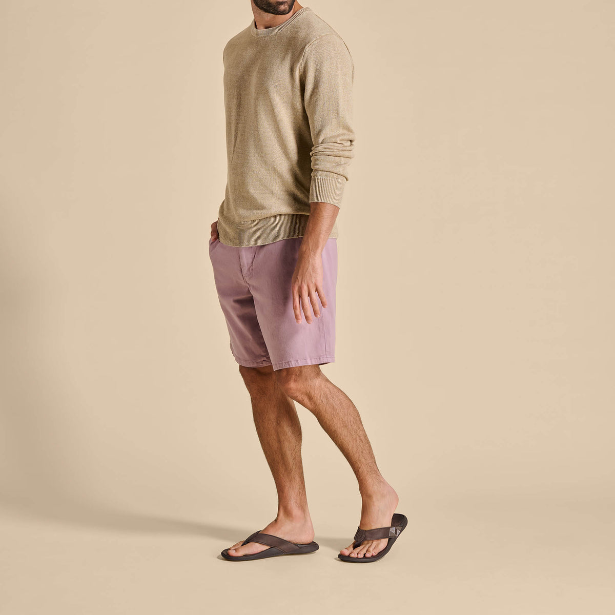 OluKai Premium | Tuahine Men's Waterproof Leather Beach Sandals - Dark Wood