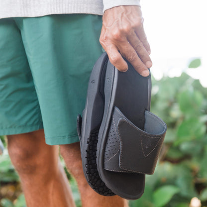 OluKai Special Offer | Nalu Slide Men's Beach Slide Sandals - Black