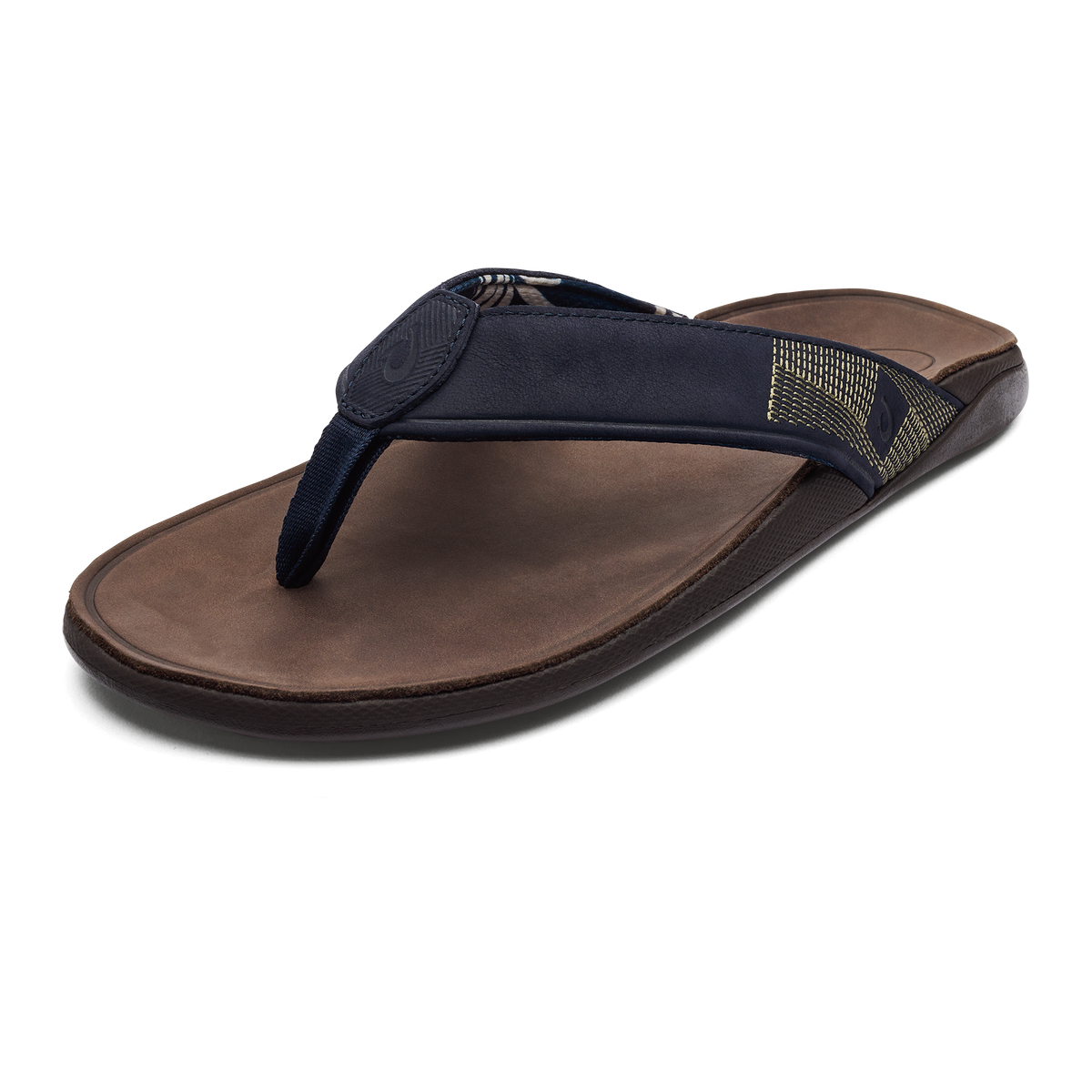 OluKai Best Seller | Tuahine Men's Waterproof Leather Beach Sandals - Trench Blue