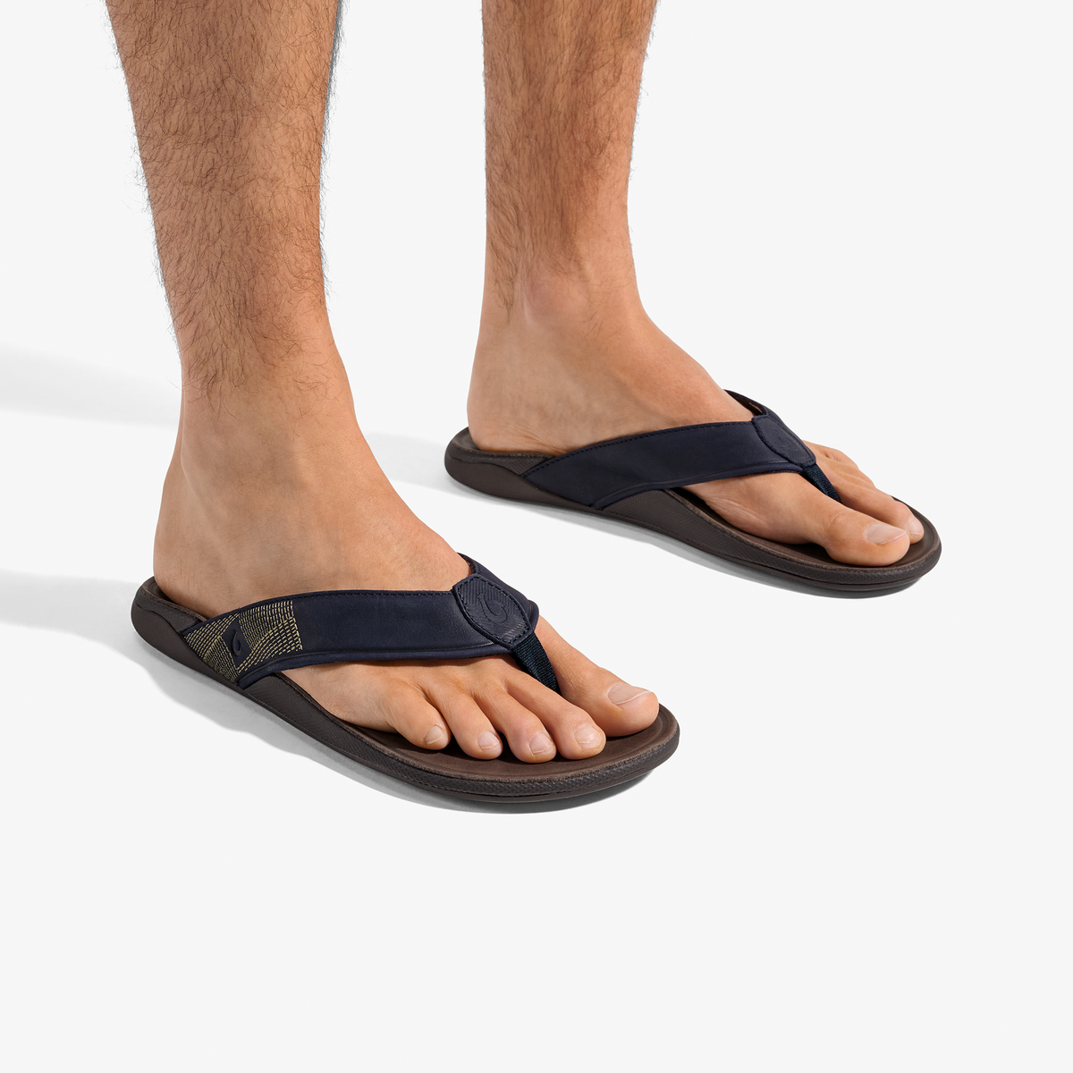 OluKai Best Seller | Tuahine Men's Waterproof Leather Beach Sandals - Trench Blue
