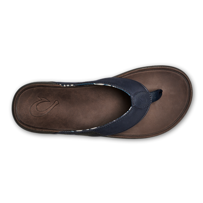 OluKai Best Seller | Tuahine Men's Waterproof Leather Beach Sandals - Trench Blue