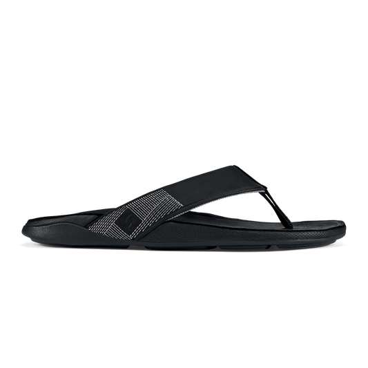 OluKai Customer Favorite | Tuahine Men's Waterproof Leather Beach Sandals - Black