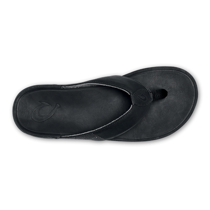 OluKai Customer Favorite | Tuahine Men's Waterproof Leather Beach Sandals - Black
