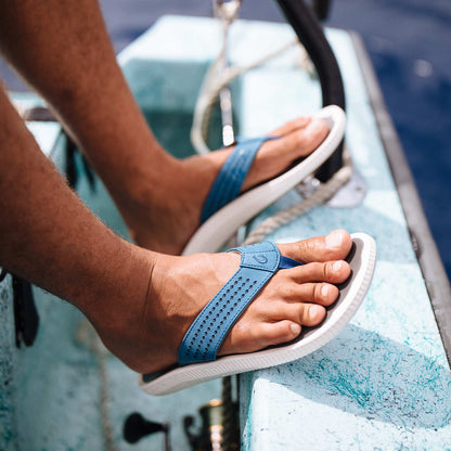 OluKai Special Offer | Ulele Men's Beach Sandals - Slate Blue / Charcoal